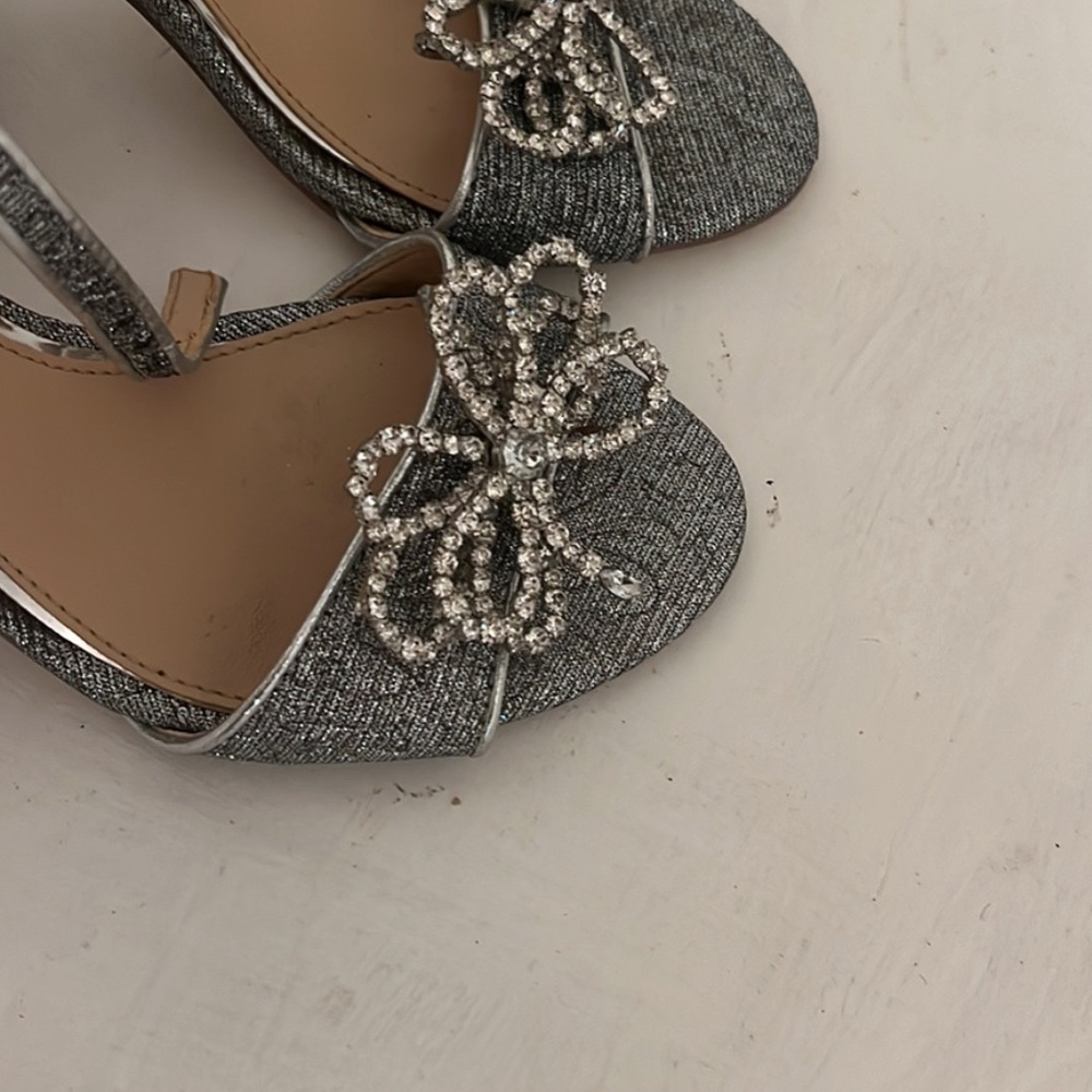 Brand New Bradley Mishka silver  high heels ankle straps size 6